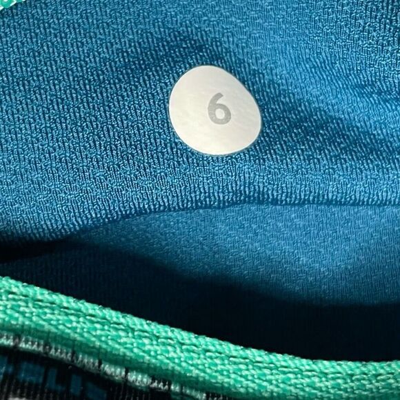 Lululemon Seawheeze Leggings Pace Rival Size 6 Bali Breeze Teal Stretch Crop - Picture 9 of 13
